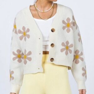 Princess Polly x Theodore Parker Floral Oversized Sweater Cardigan Womens XS/S
